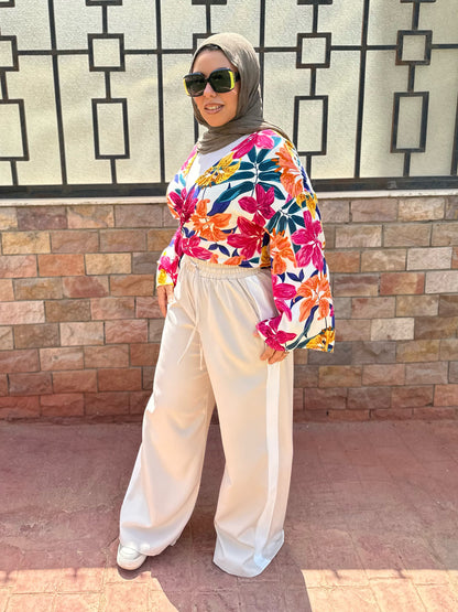 Stripe Pants Beige