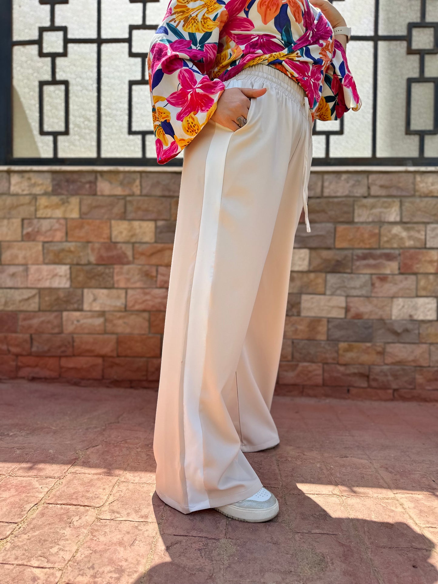 Stripe Pants Beige
