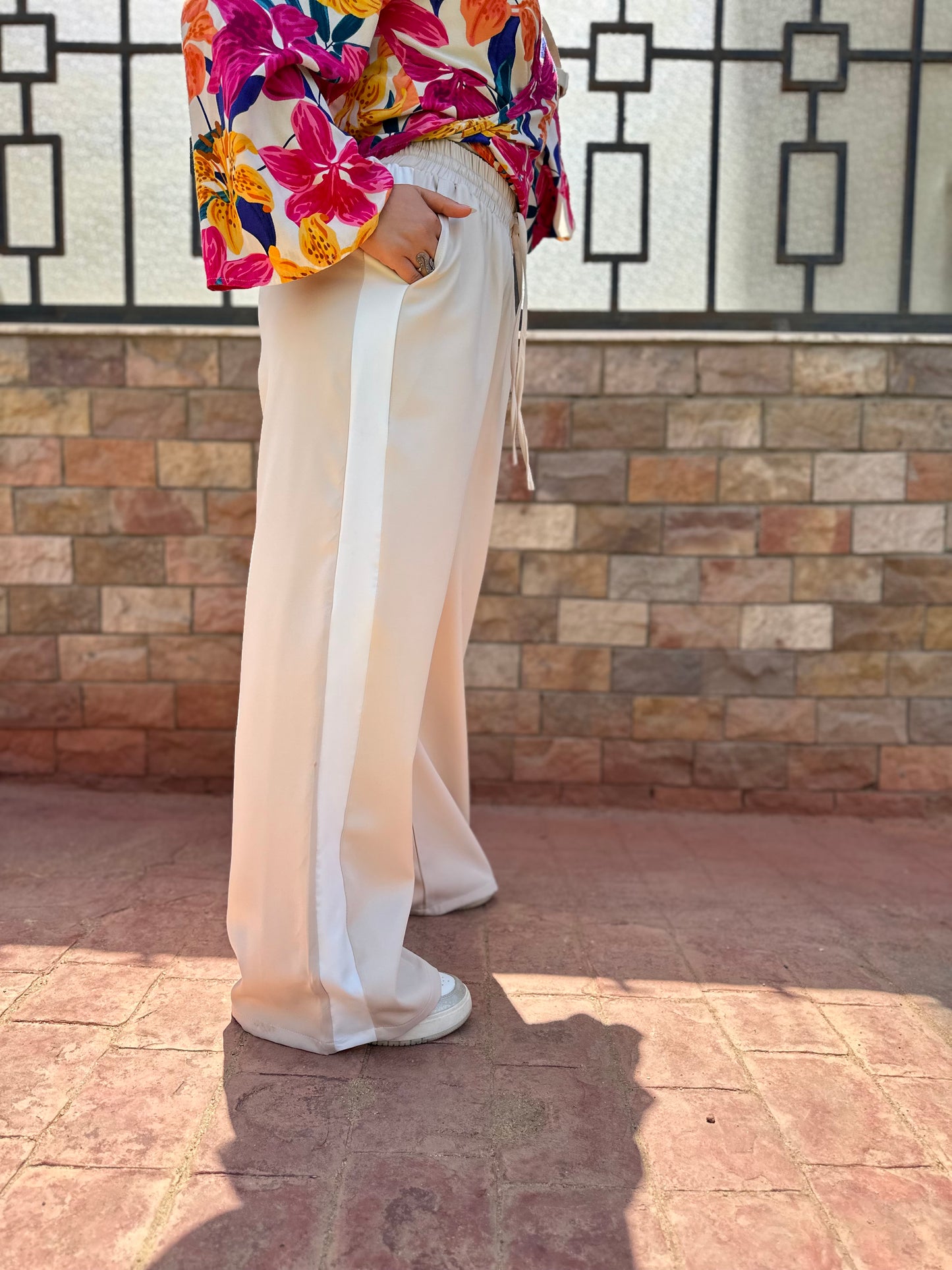 Stripe Pants Beige
