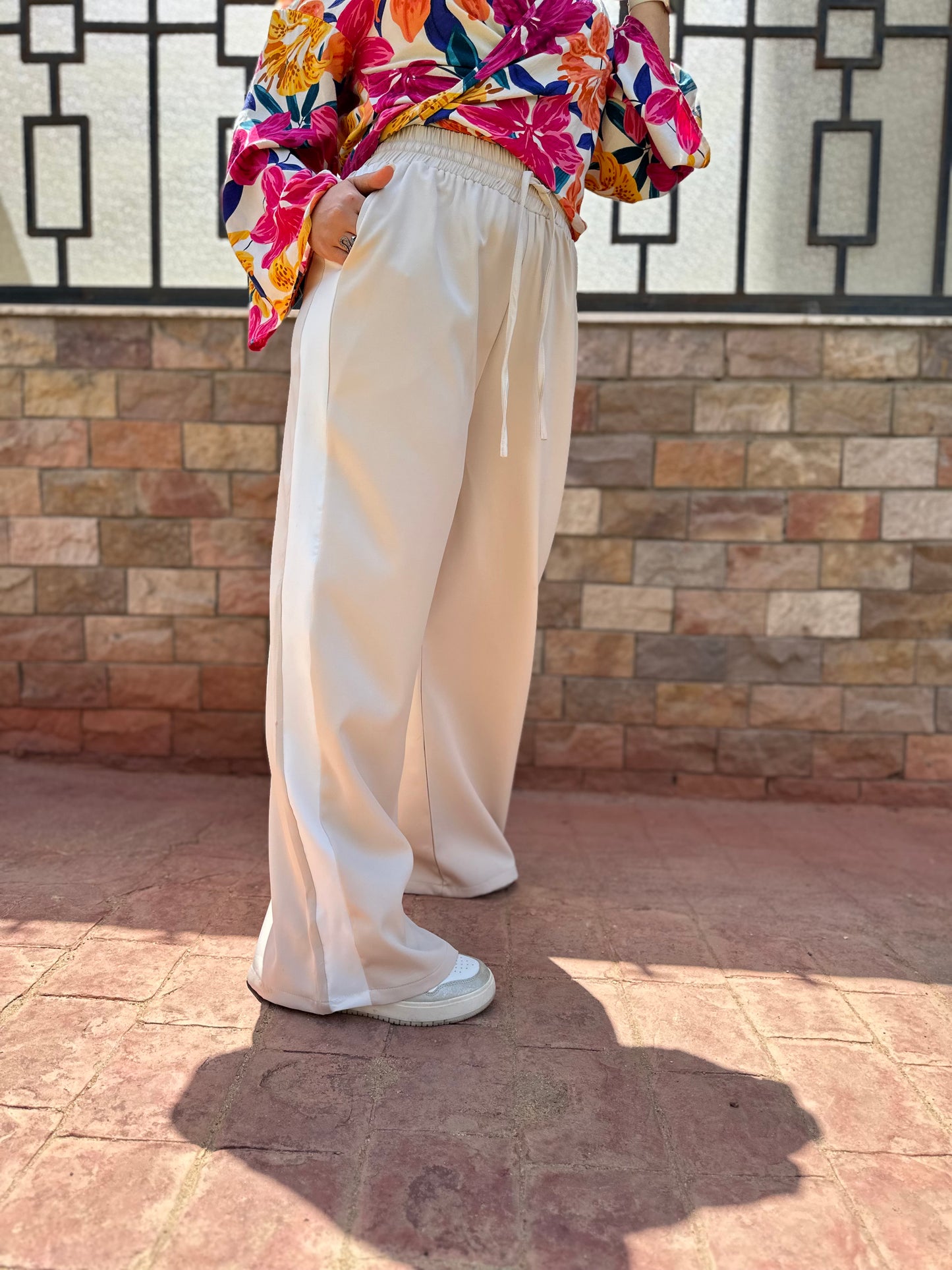 Stripe Pants Beige