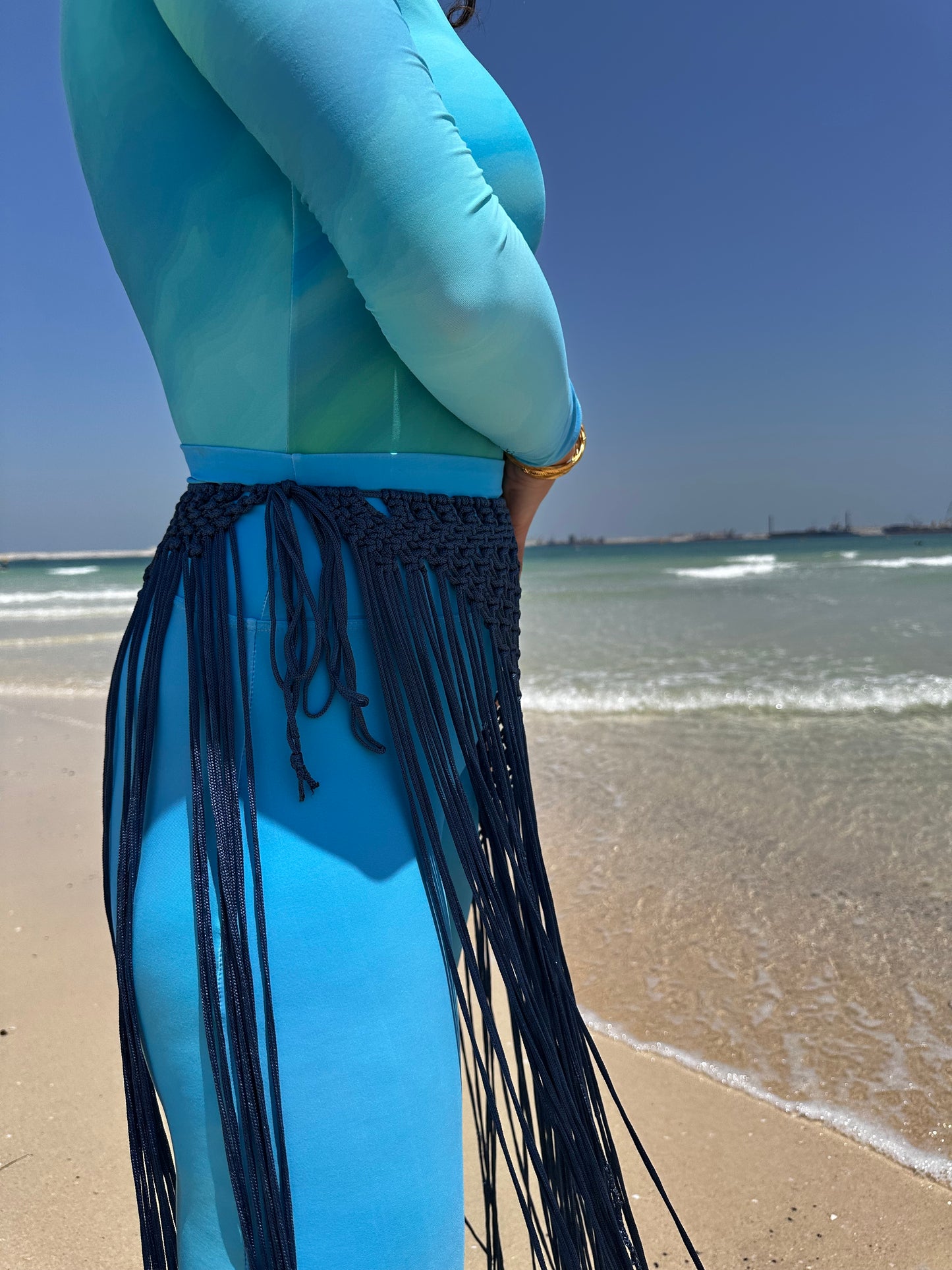 Macrame Skirt - Navy Blue