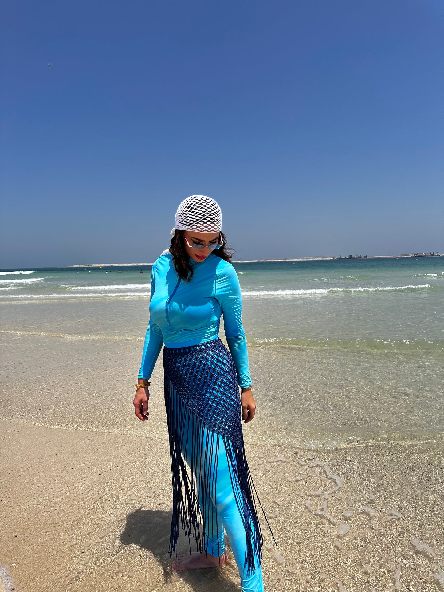 Macrame Skirt - Navy Blue