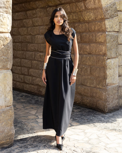 Line Up Dress - Black
